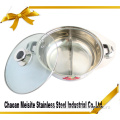 Stainless steel hot pot with glass lid